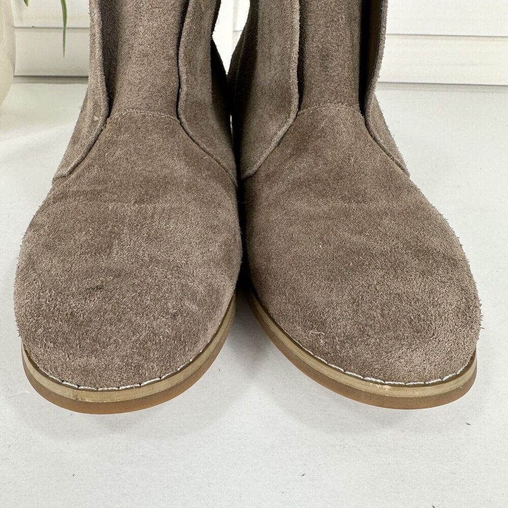 Blondo Verona Tan Suede Ankle Boots Slip On Waterproof Block Heel Women Size 7.5 - Picture 4 of 8